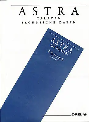 Opel - Astra - Caravan  - Preise/Technik  - 1991 - Deutsch - nl-Versandhandel