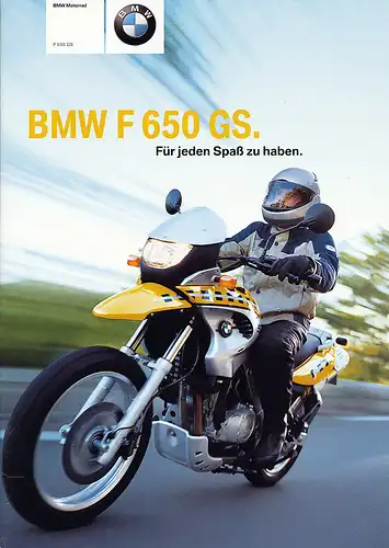 BMW - F 650 GS - Prospekt - 08/2002 - Deutsch -    nl-Versandhandel
