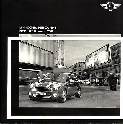 Mini - Cooper - Cooper S - Preisliste - 11/06 - Deutsch - nl-Versandhandel