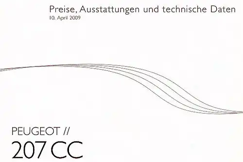 Peugeot - 207 CC  - Preise/Ausstattung - 04/09 - Deutsch - nl-Versandhandel