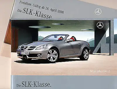 Mercedes-Benz - SLK - Prospekt 12/08 + Preisliste 04/08 -   nl-Versandhandel