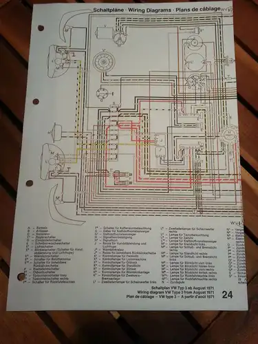 VW-Typ3-Schaltpan-Wiring diagram-Plan de Cablage-08.1971-ORIGINAL