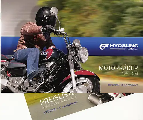 Hyosung - 125cc Motorräder - 2012 - Prospekt/Preise - Deutsch - nl-Versandhandel