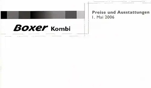 Peugeot - Boxer - Kombi  - Preisliste  - 05/06 - Deutsch - nl-Versandhandel