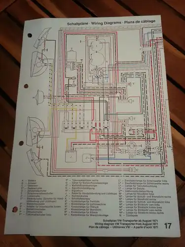 VW-Transporter-Schaltpan-Wiring diagram-Plan de Cablage-08.1971-ORIGINAL