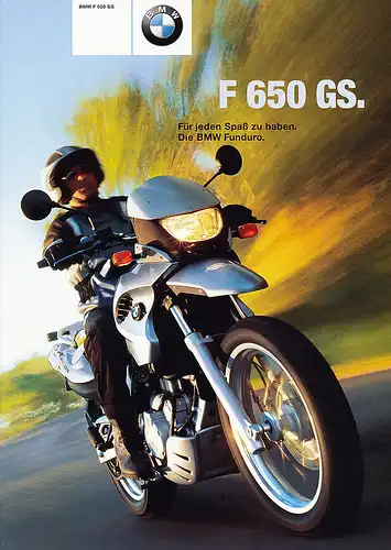 BMW - F 650 GS - Prospekt - 08/2000 - Deutsch -    nl-Versandhandel