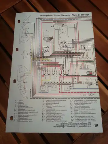 VW-Transporter-Schaltpan-Wiring diagram-Plan de Cablage-08.1970-ORIGINAL