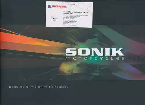 Sonik - Modellangebot  - Prospekt  -  GB  -  nl-Versandhandel