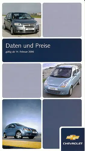 Chevrolet - Programm - Daten und Preise  - 02/06 - Deutsch - nl-Versandhandel