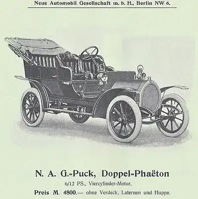 NAG - Puck - Prospekt - 1908 - Deutsch - nl-Versandhandel