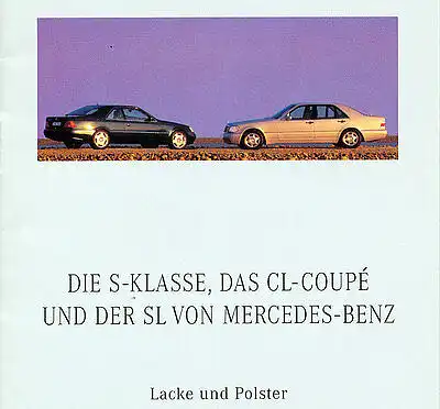 Mercedes-Benz - S - CL - SL Klasse - Lacke/Polster - 08/97 -  nl-Versandhandel
