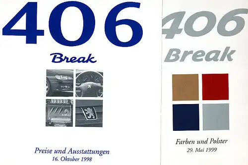 Peugeot - 406 Break -  Preise-Ausstattung  - 10/98 - Deutsch - nl-Versandhandel