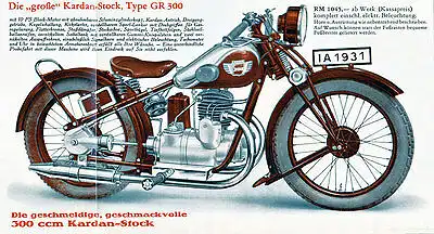 Stock -  Motorrad-Programm - Prospekt  - 1931  - Deutsch  - nl-Versandhandel