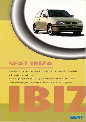 Seat - Ibiza -  Prospekt - 03/95 - Tschechisch - nl-Versandhandel