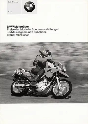 BMW - Motorräder - Preisliste - Deutsch - 03/2000 -    nl-Versandhandel