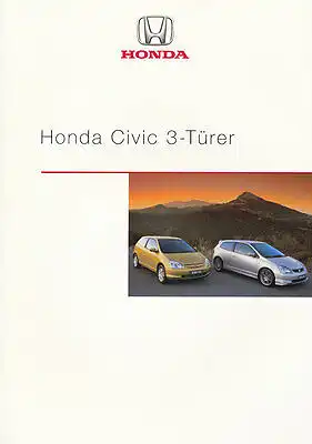 Honda - Civic - 3 Türer - Prospekt - 07/2001 - Deutsch - nl-Versandhandel