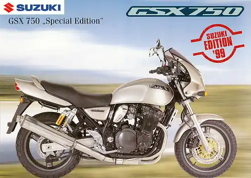 Suzuki - GSX 750 -Special Edition- Prospekt -11/98 - Deutsch - nl-Versandhandel