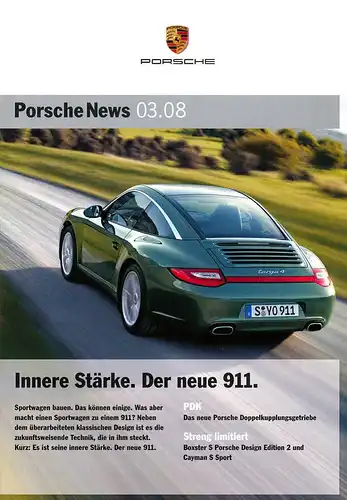 Porsche - News -  03.08 - Magazin - Der neue 911 - Deutsch -  nl-Versandhandel