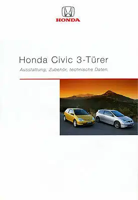 Honda - Civic - Ausstattung -Technik - 09/2001 - Deutsch - nl-Versandhandel