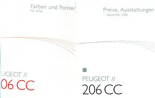 Peugeot - 206CC - Farben/Preise/Ausstattung - 09/06 - Deutsch - nl-Versandhandel