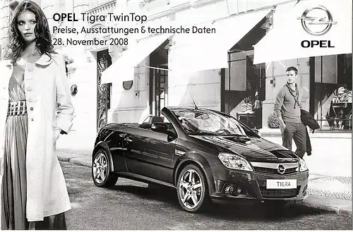 Opel  - Tigra - Preise / Ausstattungen - 11/2008 - Deutsch - nl-Versandhandel