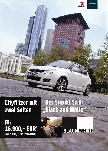 Suzuki - Swift -  Black&White - Prospekt- 05/08 - Deutsch - nl-Versandhandel