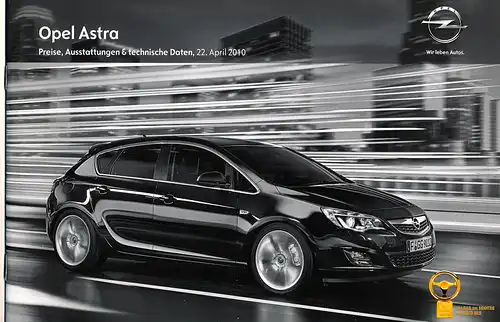 Opel - Astra - Preise/Ausstattungen - 04/2010 - Deutsch - nl-Versandhandel