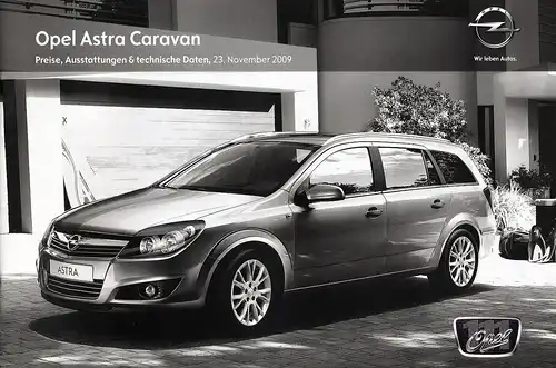 Opel-Astra-Caravan- Preise/Ausstattungen - 11/09 - Deutsch - nl-Versandhandel