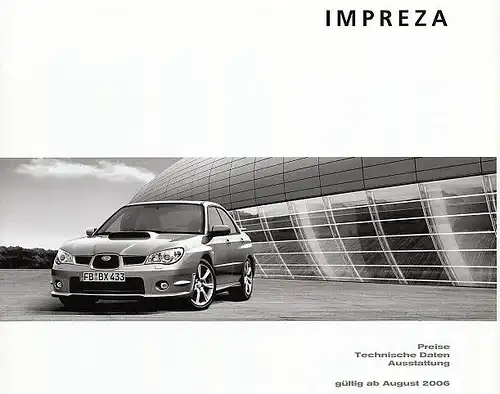 Subaru - Impreza -Preise / Ausstattung  - 08/06 - Deutsch - nl-Versandhandel