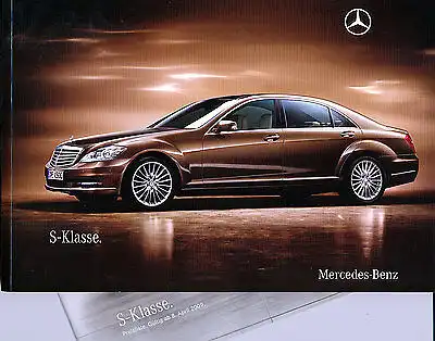 Mercedes-Benz -S- Klasse - Prospekt + Preisliste - Juli 2009 -  nl-Versandhandel