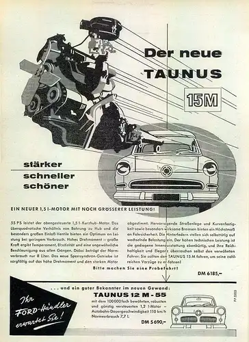 Ford-15M-1955-Reklame-Werbung-genuine Advert-La publicité-nl-Versandhandel