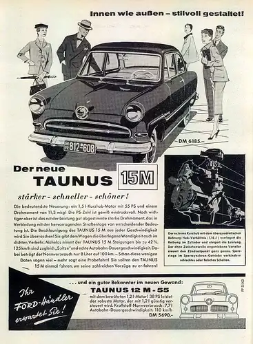 Ford-Taunus-1955-Reklame-Werbung-genuine Advert-La publicité-nl-Versandhandel