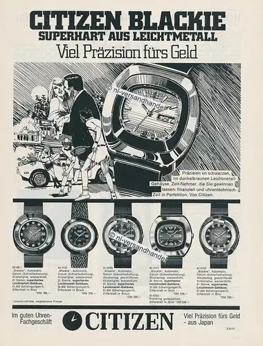 Citizen-Blackie-1974-Reklame-Werbung-genuine Advertising - nl-Versandhandel 