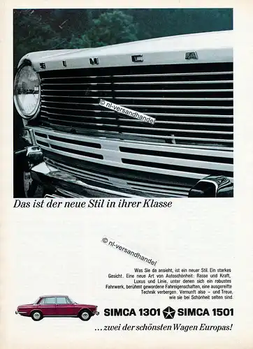 Simca-1301-1501-1966-Reklame-Werbung-genuine Advertising-nl-Versandhandel