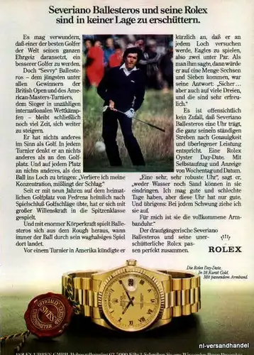 Rolex-DAYDATE-1981-Reklame-Werbung-genuine Advert-La publicité-nl-Versandhandel