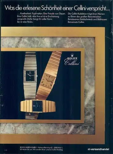Rolex-Cellini-78-Reklame-Werbung-genuine Advert-La publicité-nl-Versandhandel