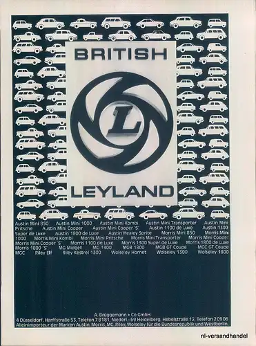 British-Leyland-69-Reklame-Werbung-genuine Advert-La publicité-nl-Versandhandel