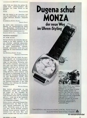 DUGENA-OPTIK-1968-Reklame-Werbung-genuine Advert-La publicité-nl-Versandhandel