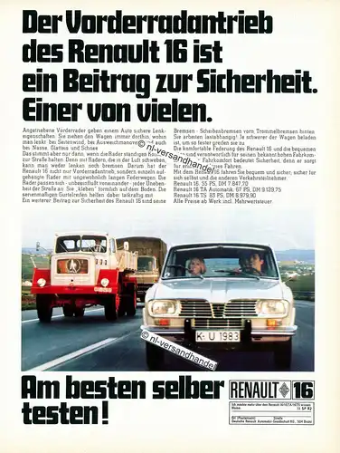 Renault-16-1970-Reklame-Werbung-genuine Advertising-nl-Versandhandel 