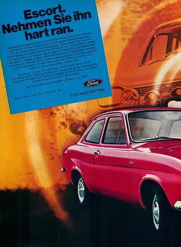 Ford-Escort-Rallye-1970-Reklame-Werbung-vintage print ad-Vintage Publicidad