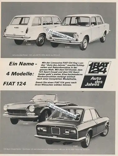Fiat-124-01-1967-Reklame-Werbung-genuine Advertising- nl-Versandhandel 