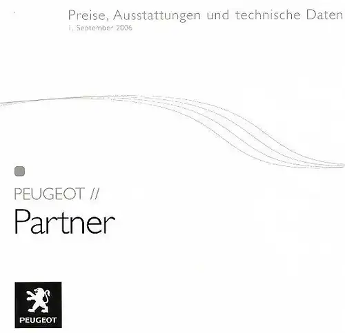 Peugeot - Partner -  Preise/Ausstattung -  09/06 - Deutsch - nl-Versandhandel