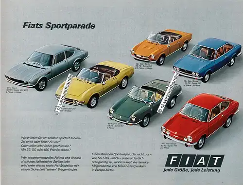 Fiat-Sportparade-1972-Reklame-Werbung-genuine Advertising - nl-Versandhandel 