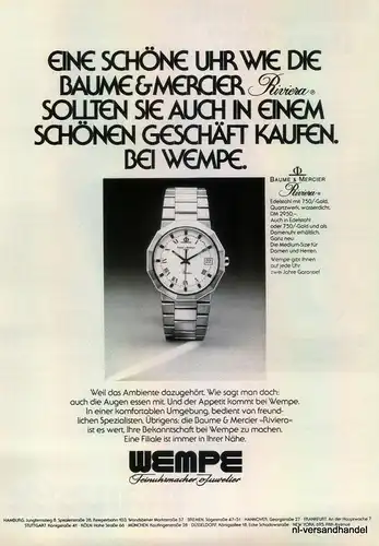 WEMPE-RIVIERA-1981-Reklame-Werbung-genuine Advert-La publicité-nl-Versandhandel