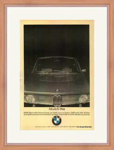 BMW-1800TI-1965-Reklame-Werbung-genuine Ad-La publicité-nl-Versandhandel