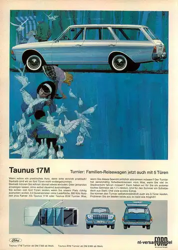 Ford-17M-Turnier-1965-Reklame-Werbung-genuine Ad-La publicité-nl-Versandhandel