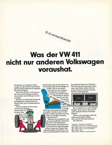 VW-411-1969-Reklame-Werbung-genuine Advertising - nl-Versandhandel 