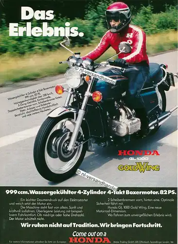 Honda-Gold Wing-1975-Reklame-Werbung-genuine Advertising -nl-Versandhandel 