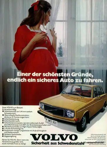 VOLVO-3PUNKT-1971-Reklame-Werbung-genuine Advert-La publicité-nl-Versandhandel