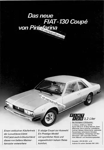 Fiat-130-V6-1971-Reklame-Werbung-genuine Advertising - nl-Versandhandel
